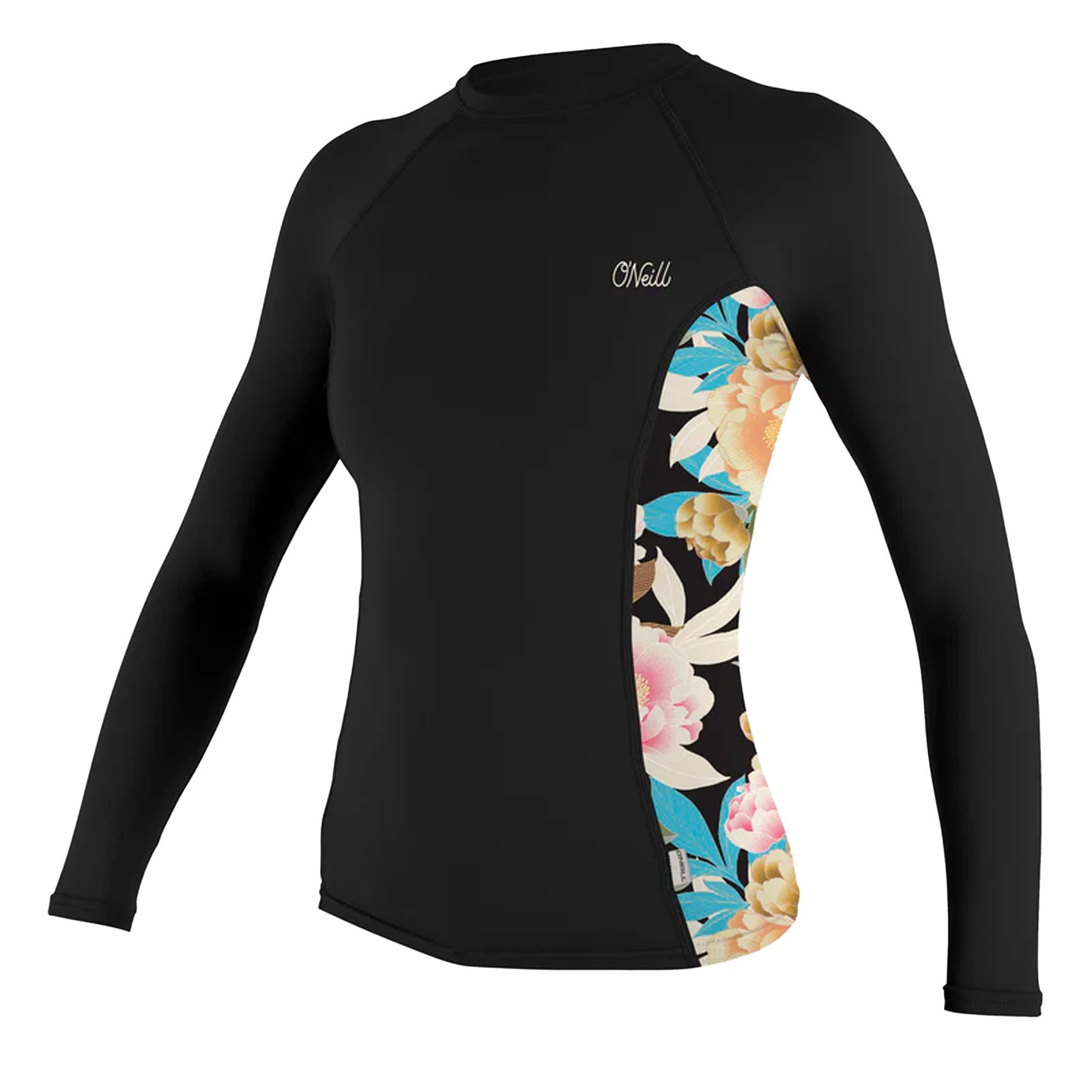 O'Neill Side Print Women's L/S Rashguard - Black/Mikah Floral