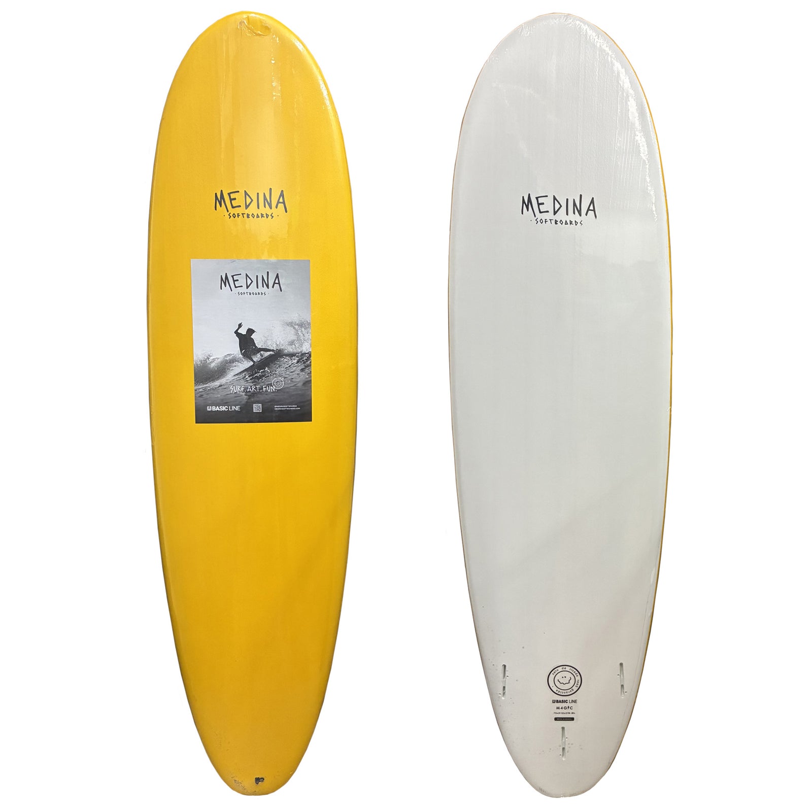 Medina Basic Line Magic 7'0 Soft Surfboard - Yellow