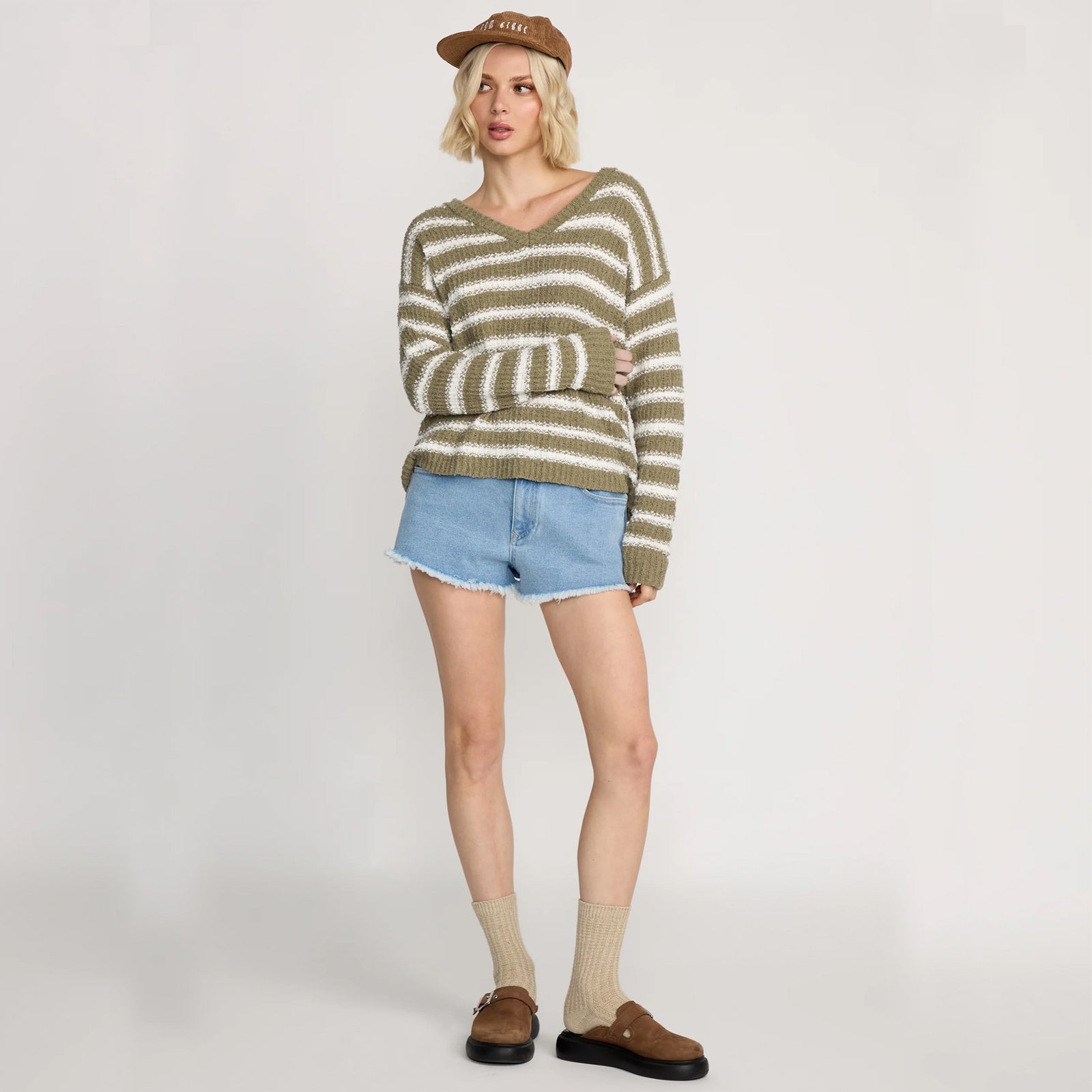 Volcom Sand Groupie Women's L/S Sweater - Light Army