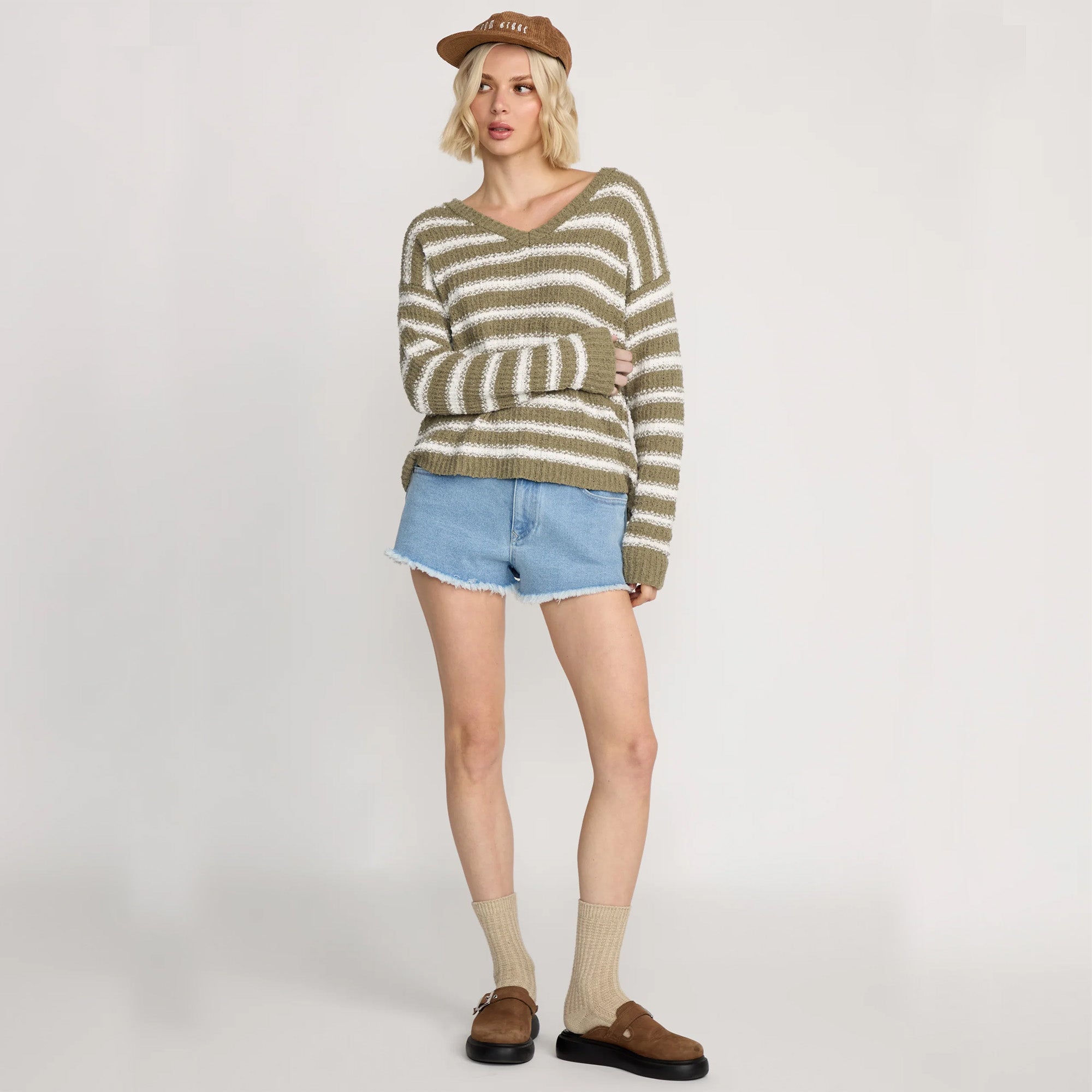 Volcom Sand Groupie Women's L/S Sweater - Light Army