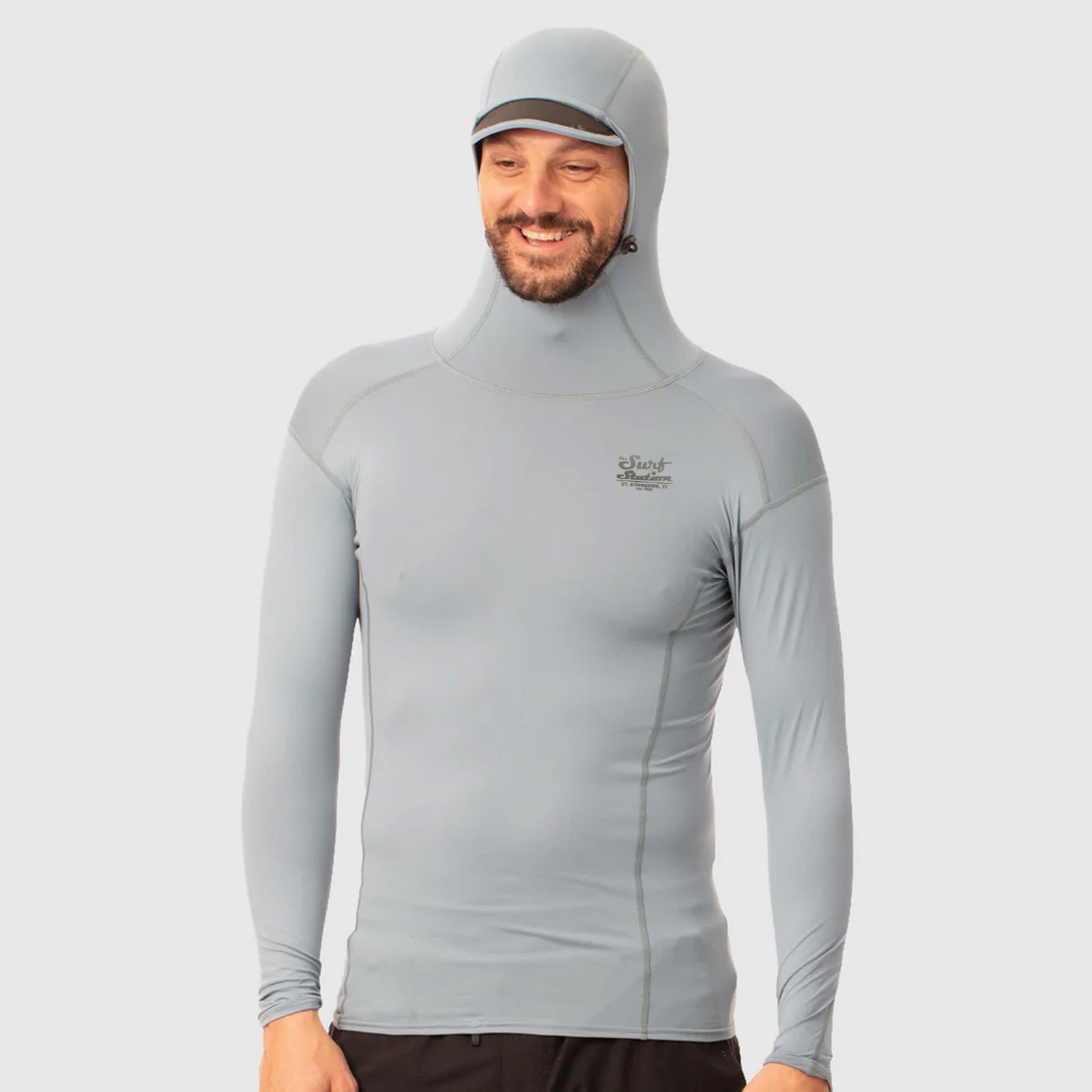 Surf Station Avalon Hooded Men's L/S Rashguard - Grey