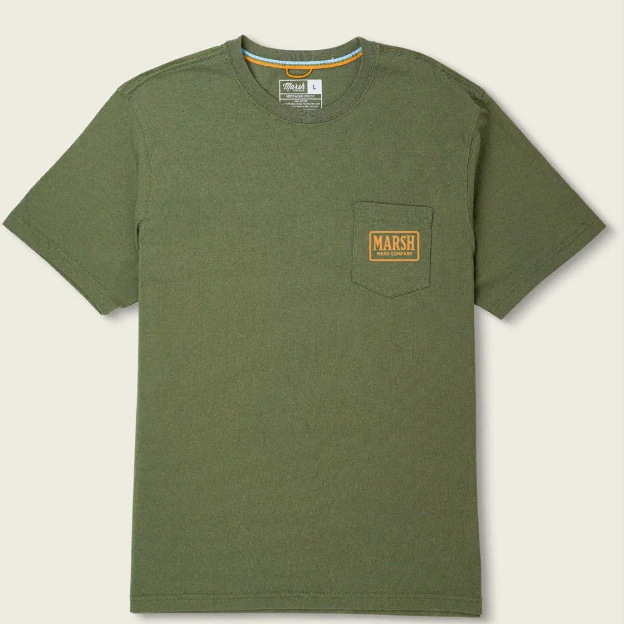 Marsh Wear Badge Men's S/S T-Shirt - Bronze Green
