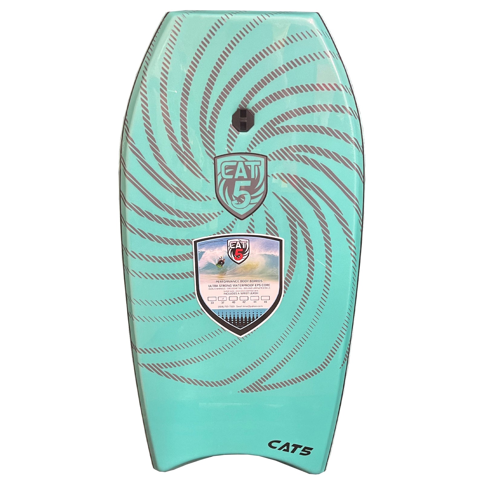 Cat 5 Original 37" Bodyboard w/ Leash - Teal