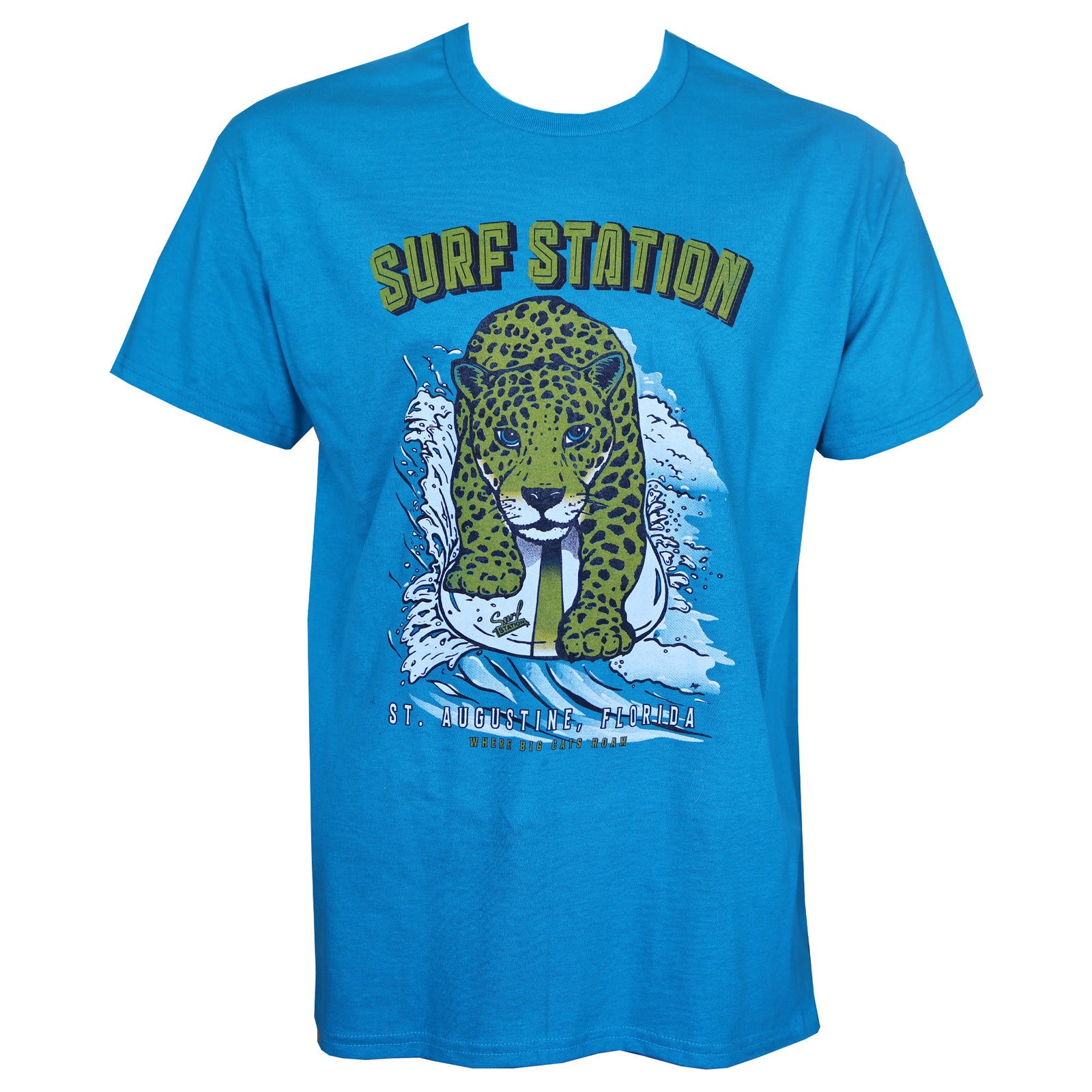 Surf Station Surf Cat Men's S/S T-Shirt - Teal