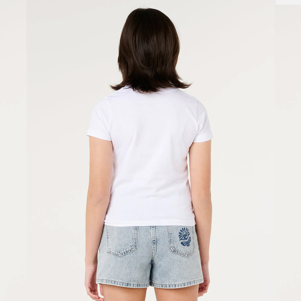 Rip Curl Catalina Island Crop Top Youth Girls S/S T-Shirt - White