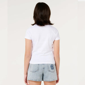 Rip Curl Catalina Island Crop Top Youth Girls S/S T-Shirt - White