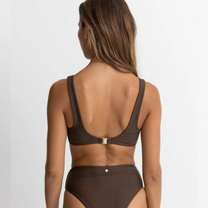 Rhythm Classic Crop Women's Bikini Top - Chocolate