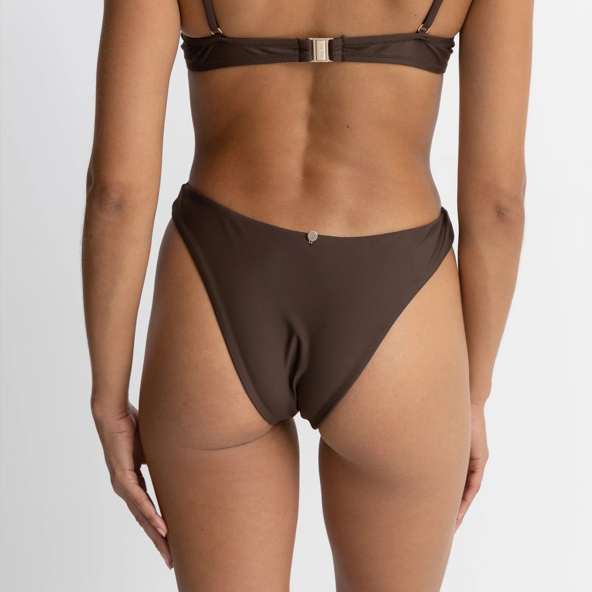 Rhythm Classic Hi Waist Women's Bikini Bottoms - Chocolate