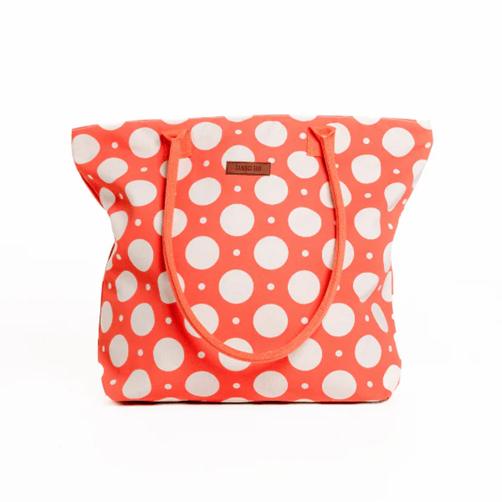 Sand Cloud Polka Dot Beach Tote - Coral