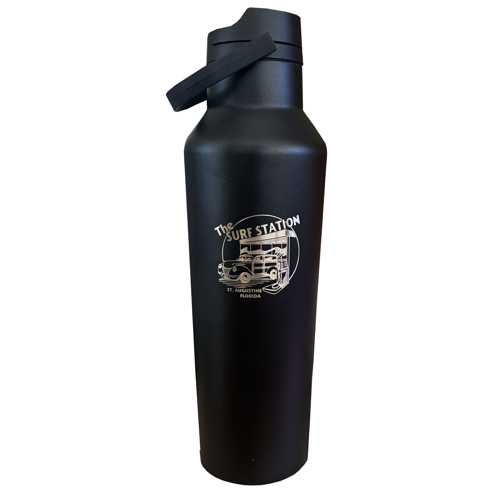 Corkcicle Surf Station Sport Canteen - 20oz/Matte Black/Woody