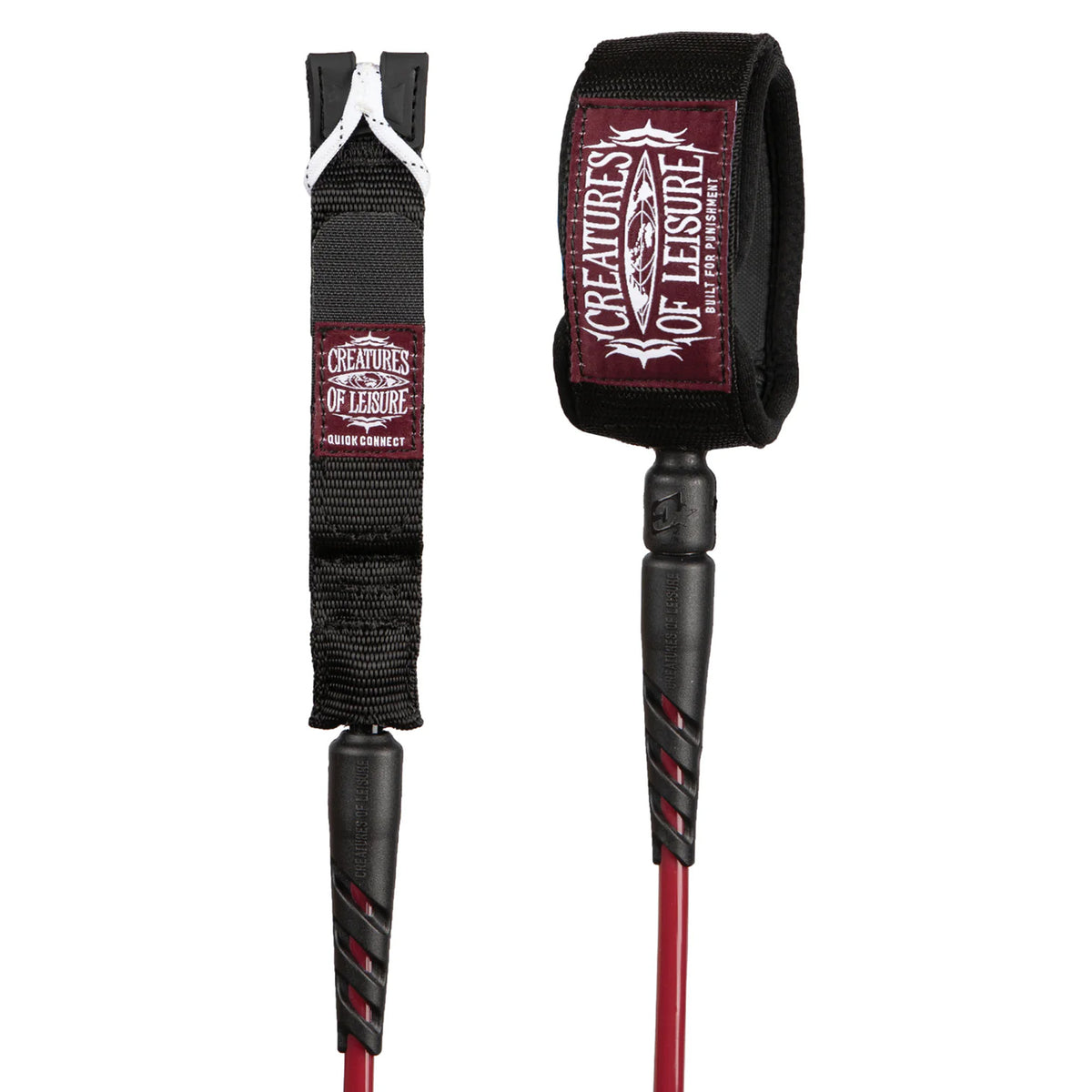 Creatures of Leisure Reliance 2.0 Standard Duty Surfboard Leash - 6'/Dark Rose Black