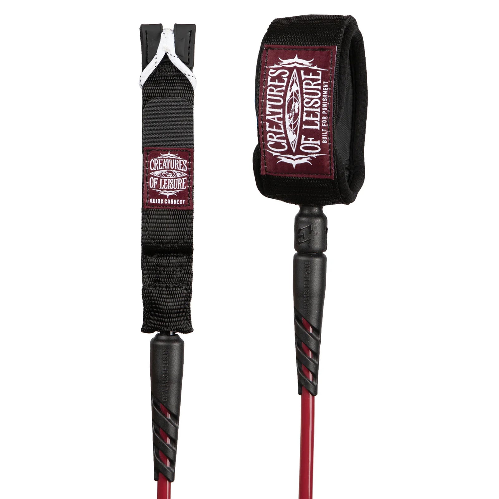 Creatures of Leisure Reliance 2.0 Standard Duty Surfboard Leash - 6'/Dark Rose Black