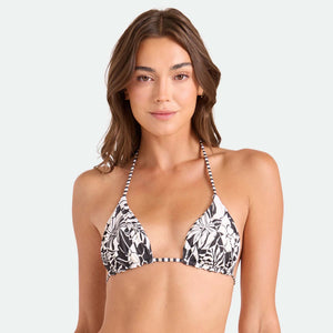 Volcom Hibiscus Diamond Women's Bikini Top - Black Ecru