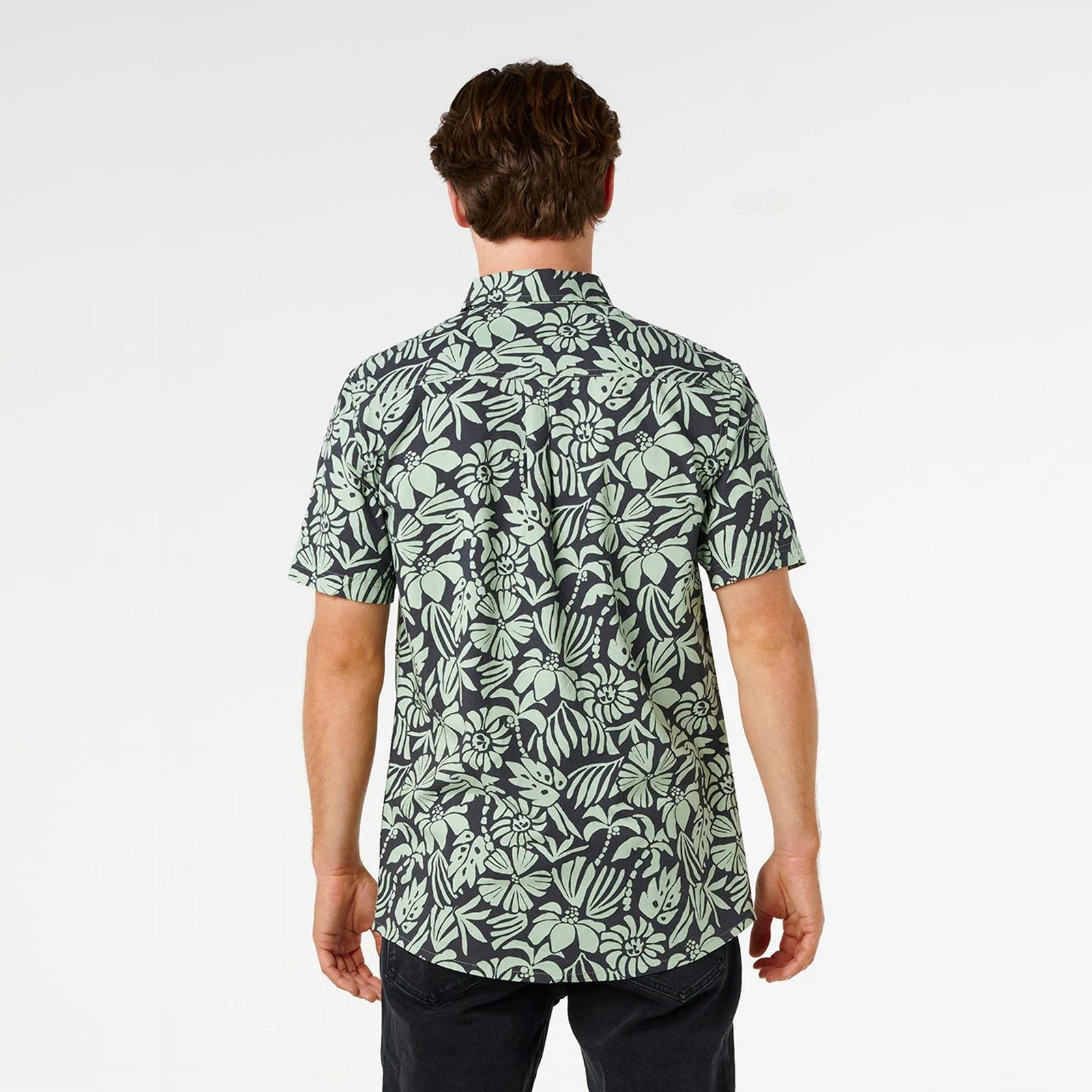 Rip Curl Sessions Aerotech Men's S/S Dress Shirt - Washed Black/Fatigue