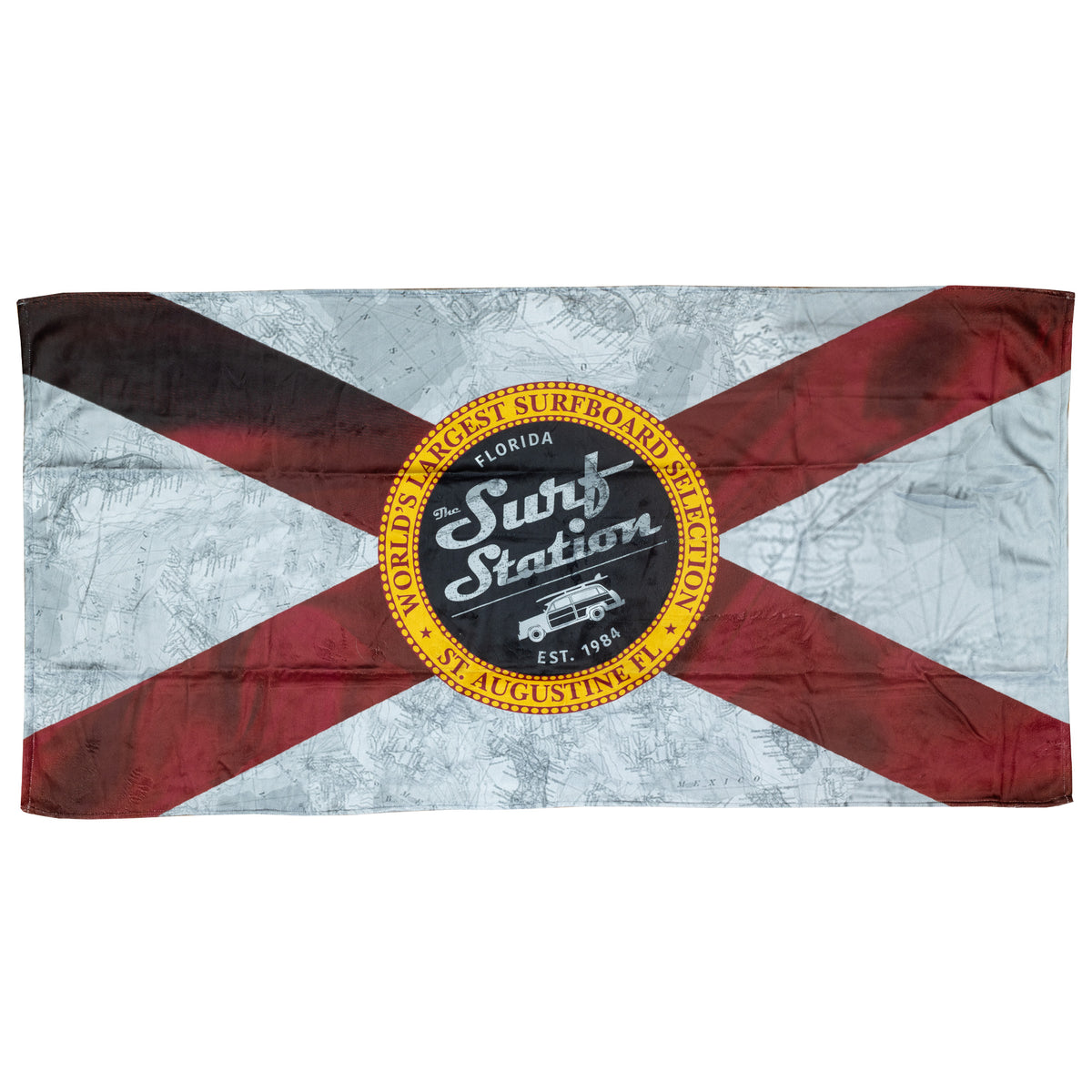 Surf Station Stateside Beach Towel - Map