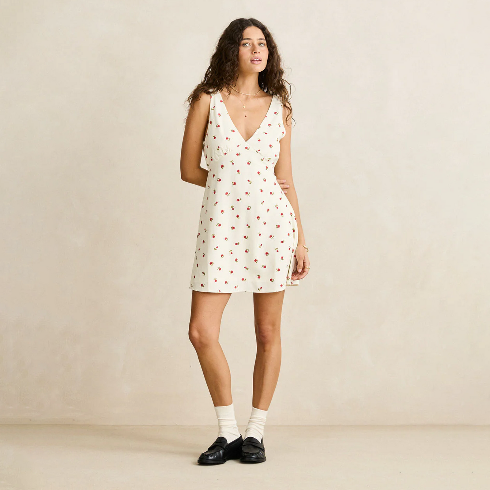Rhythm Melia Floral Mini Women's Dress - Cream