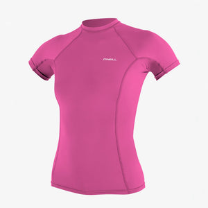 O'Neill Basic Skins 2 Women's S/S Rashguard - Fox Pink