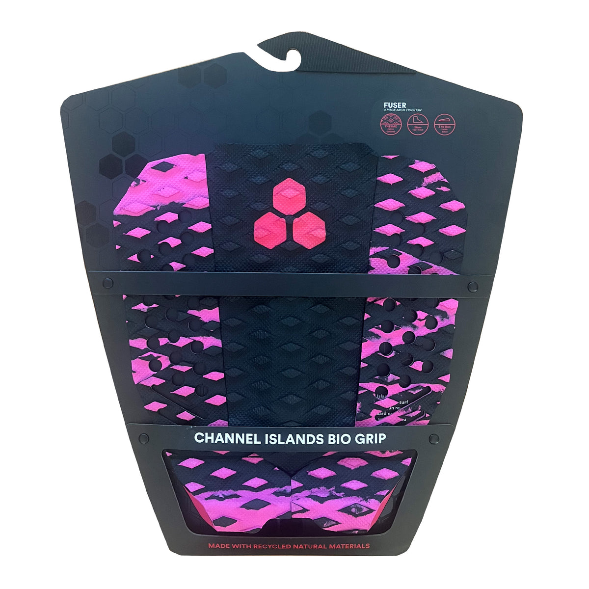 Channel Islands Fuser 3-Piece Arch Traction Pad - Electric Fuchsia