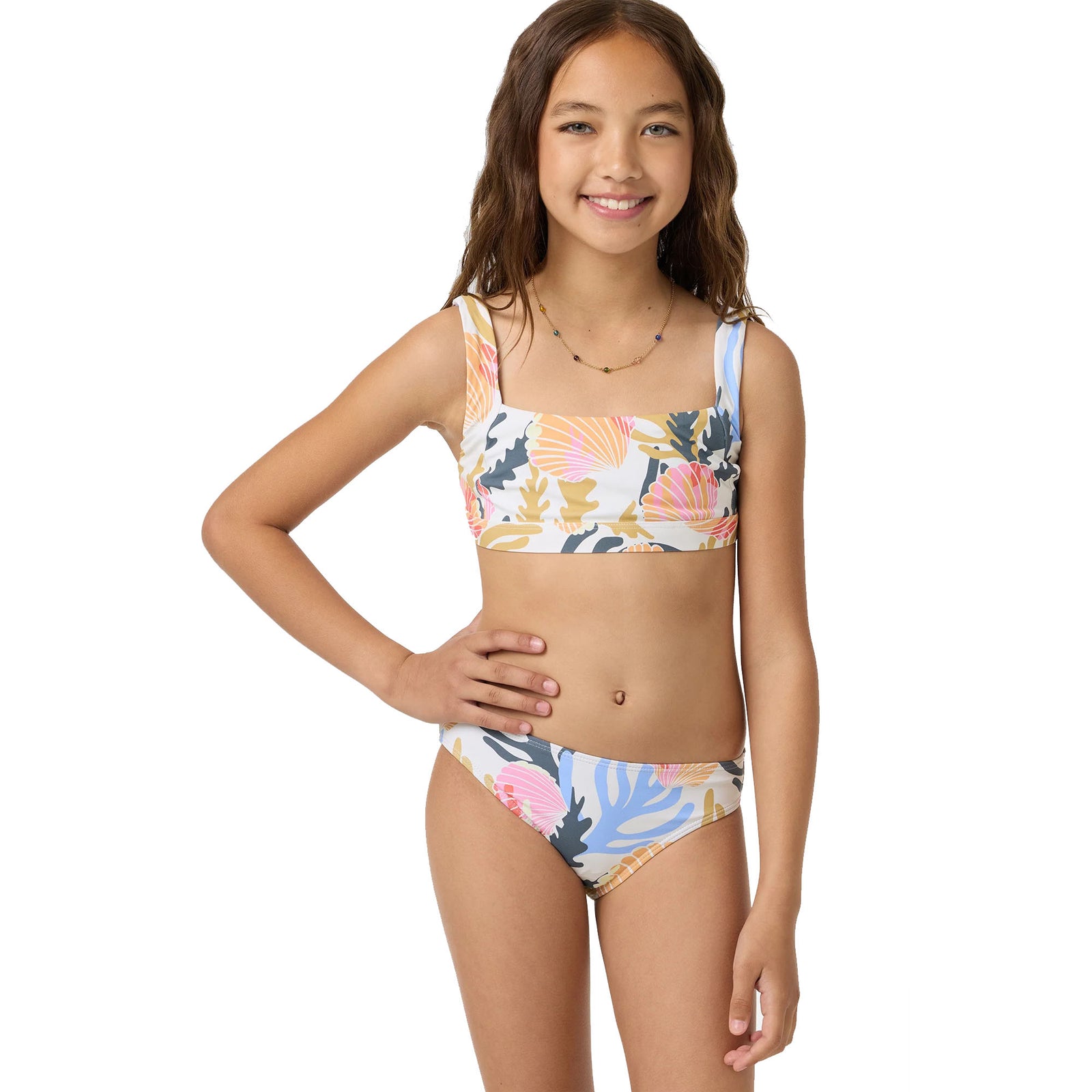 O'Neill Cora Geo Square Neck Youth Girl's Swim Set - Multi