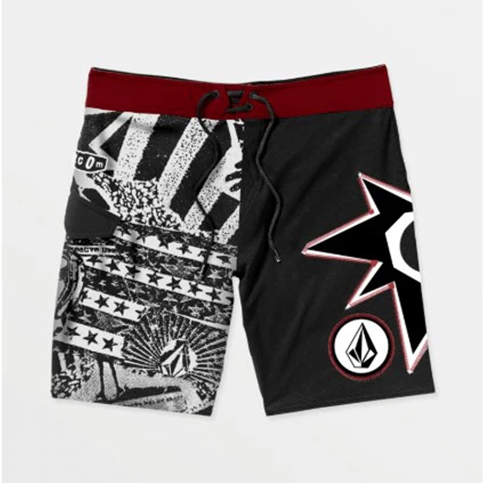 Volcom St4R G4Zer Mod 22" Men's Boardshorts - Black/Red