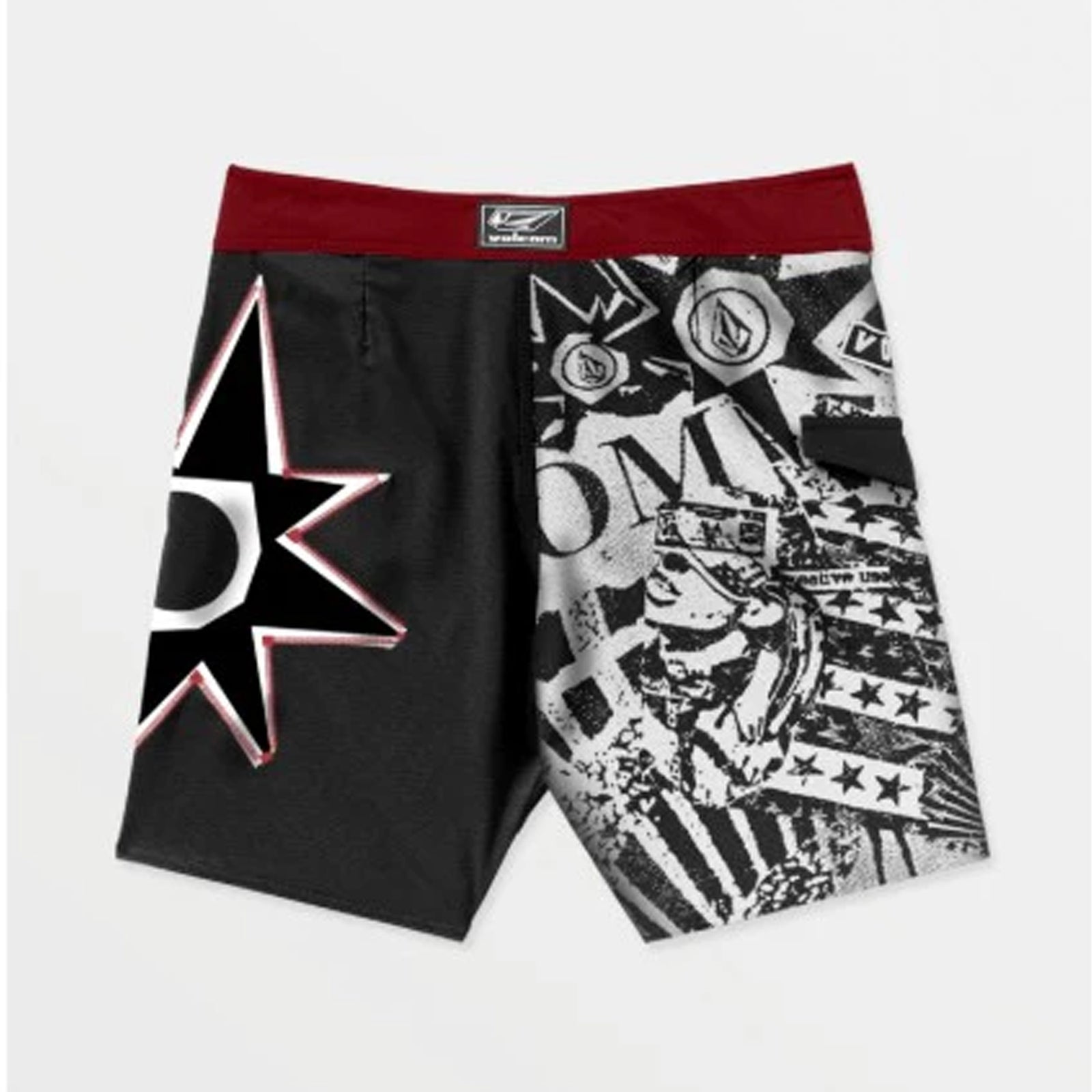 Volcom St4R G4Zer Mod 22" Men's Boardshorts - Black/Red