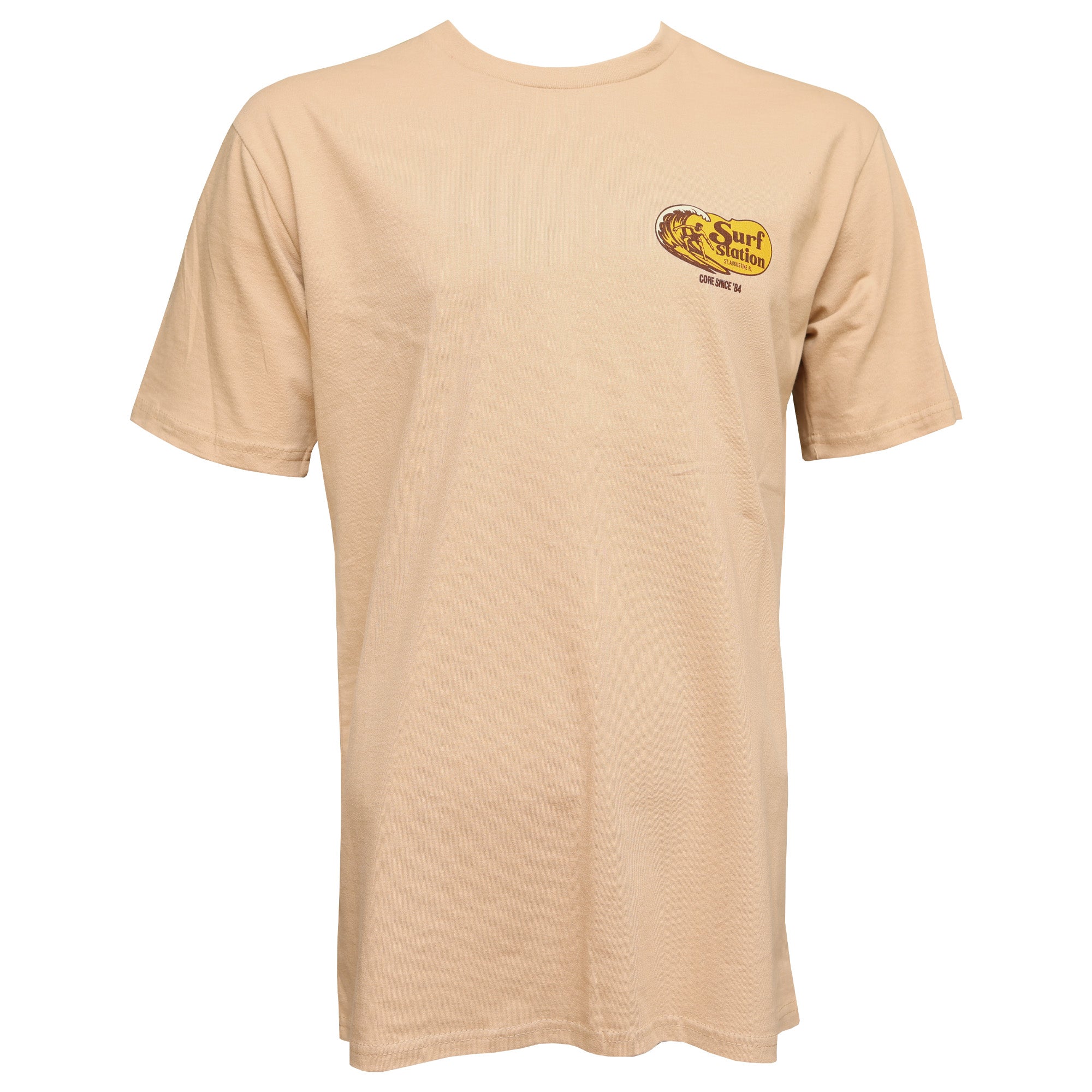 Surf Station Get Barreled Men's S/S T-Shirt - Tan