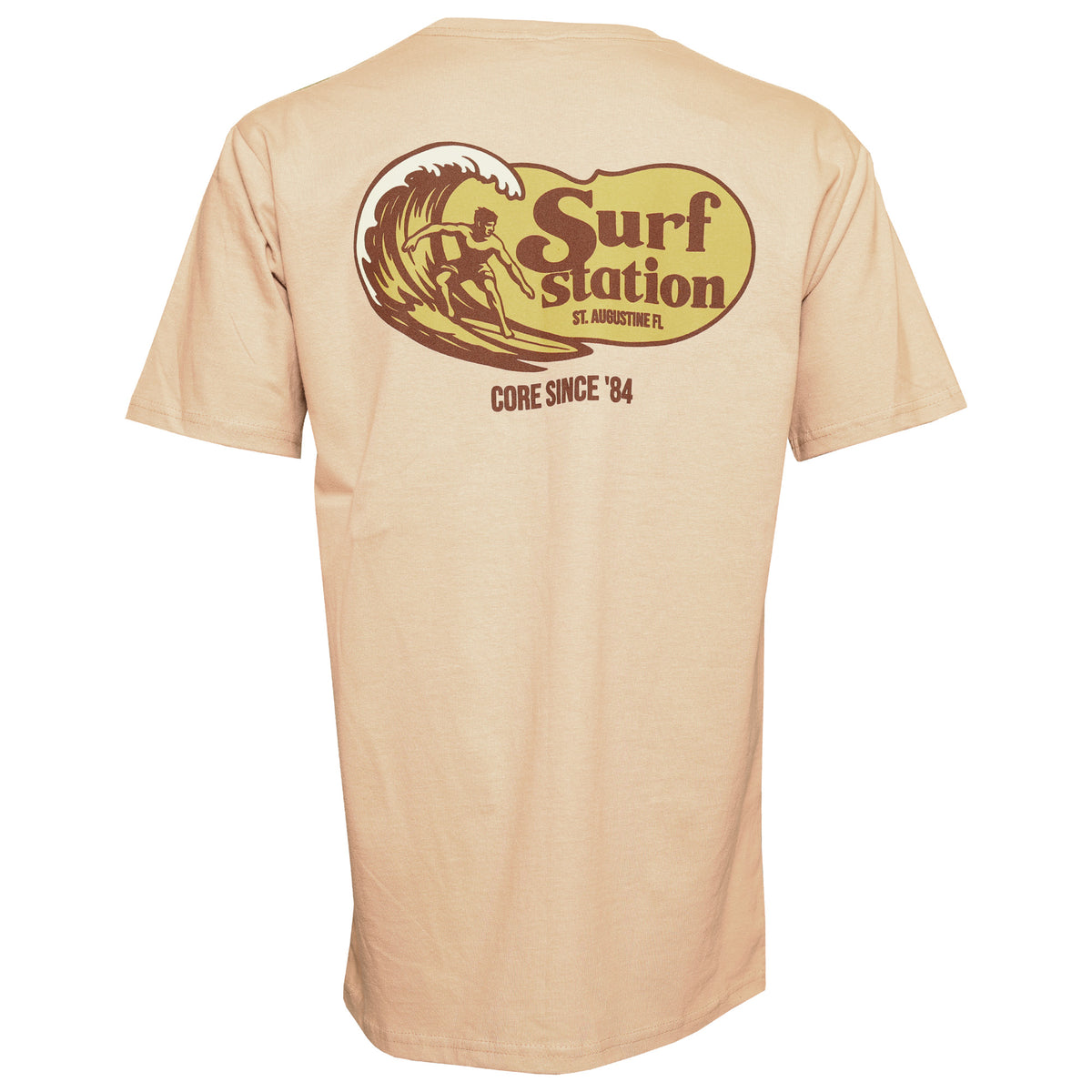 Surf Station Get Barreled Men's S/S T-Shirt - Tan