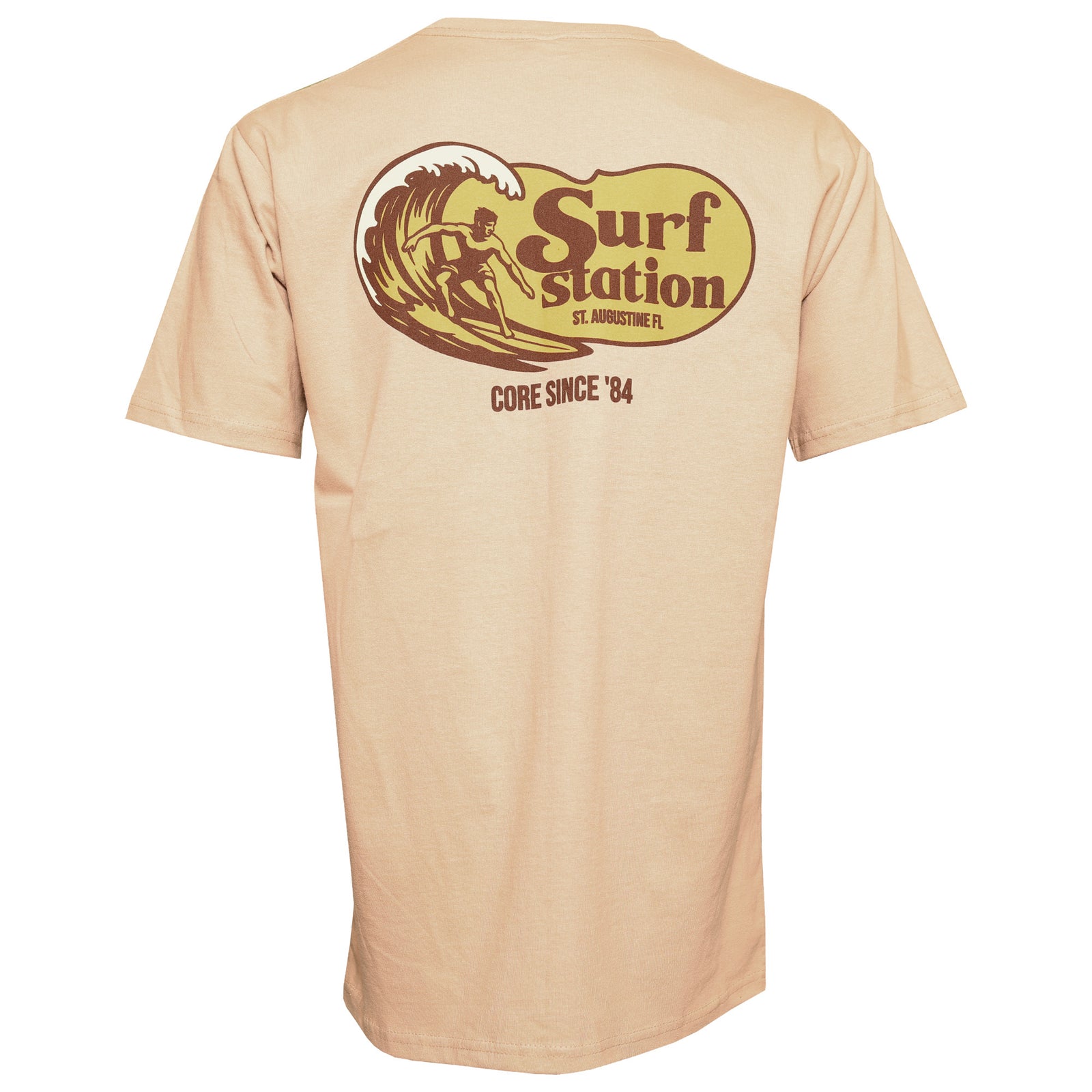 Surf Station Get Barreled Men's S/S T-Shirt - Tan