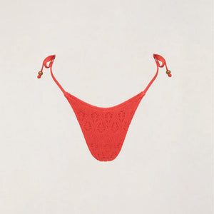 Rhythm Gigi Tie Side Hi Cut Women's Bikini Bottoms - Red