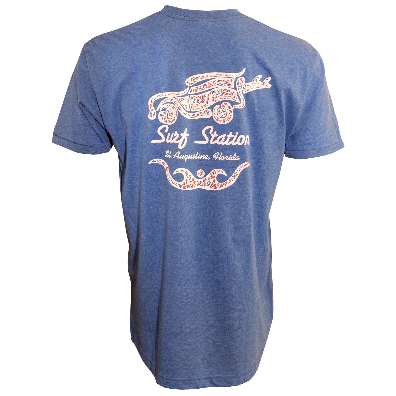 Surf Station Paisley Men's S/S T-Shirt - Heather Columbia Blue