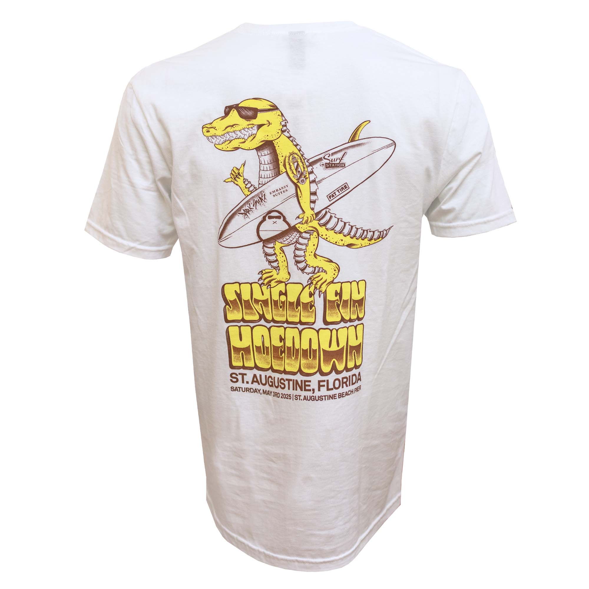 Surf Station Single Fin Hoedown Men's S/S T-Shirt - White
