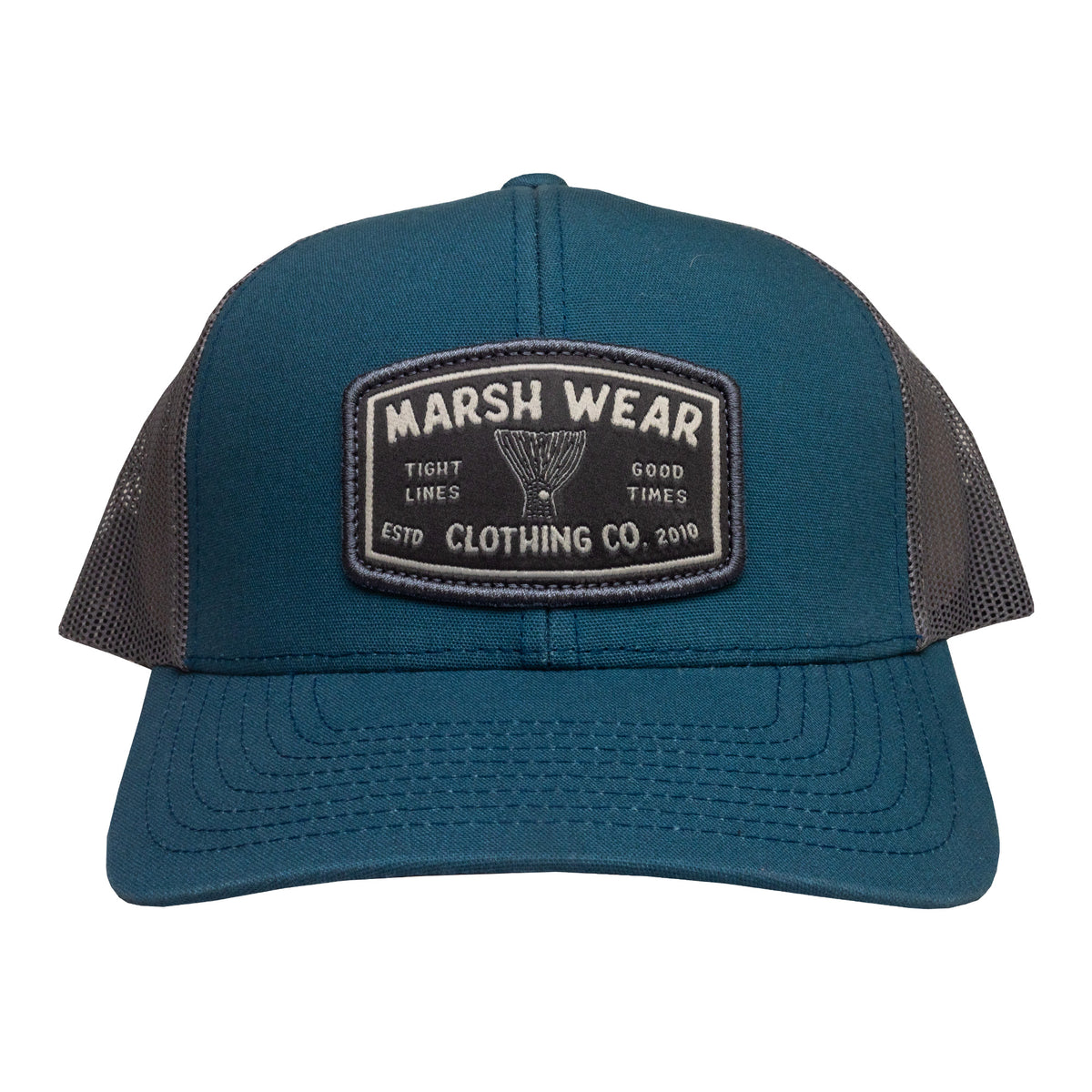 Marsh Wear Tight Lines Men's Trucker Hat - Bluefin