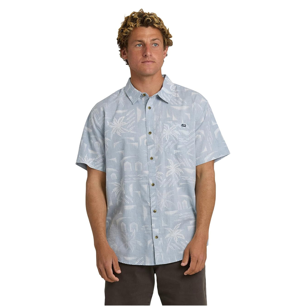 Billabong Sundays Men's S/S Dress Shirt - Mid Blue