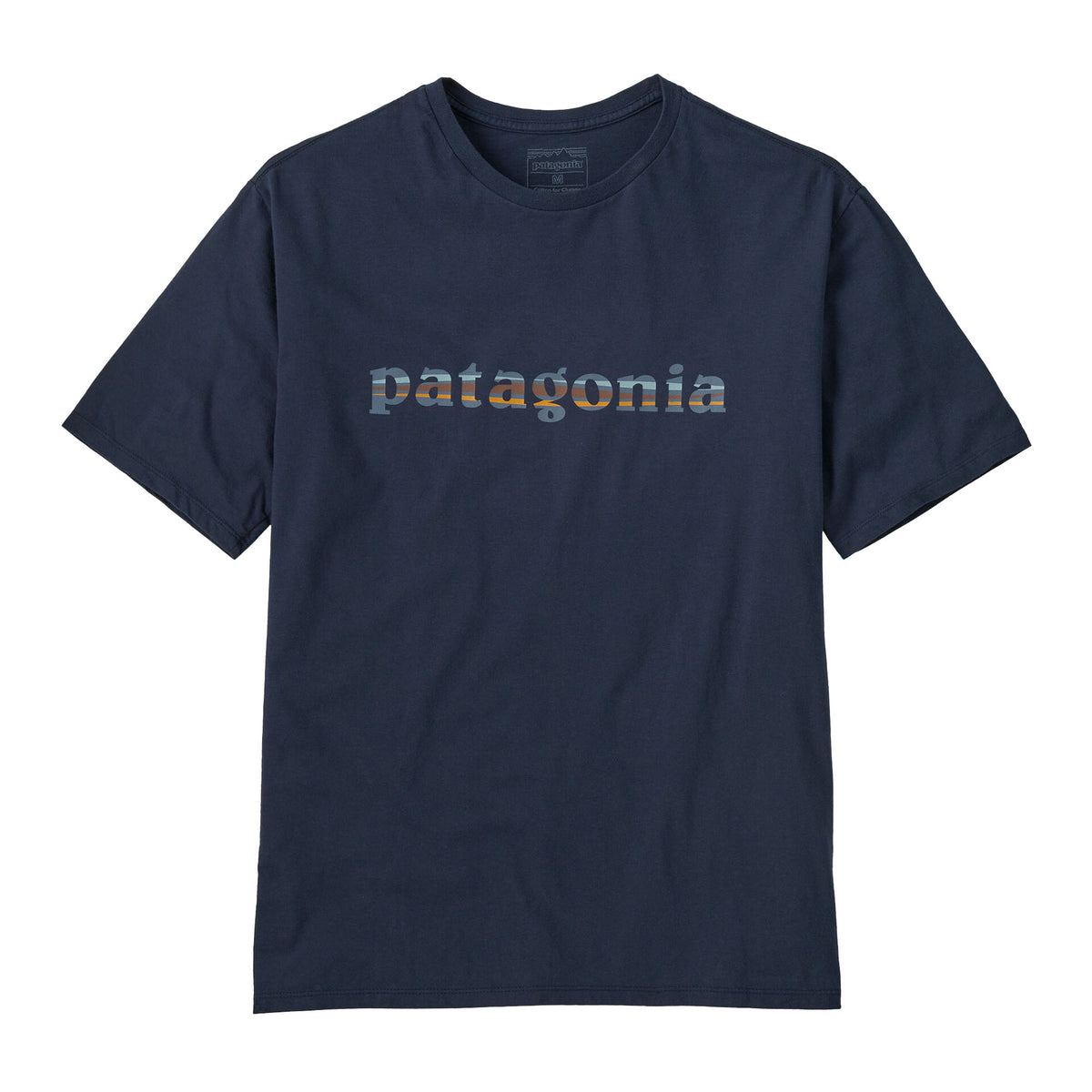 Patagonia '73 Text Logo Organic Men's S/S T-Shirt - New Navy