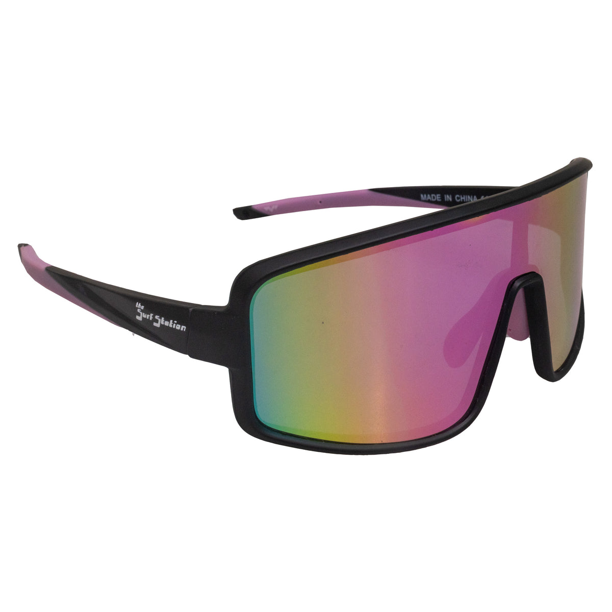 Surf Station Speedway Men's Sunglasses - Black/PInk Polarized