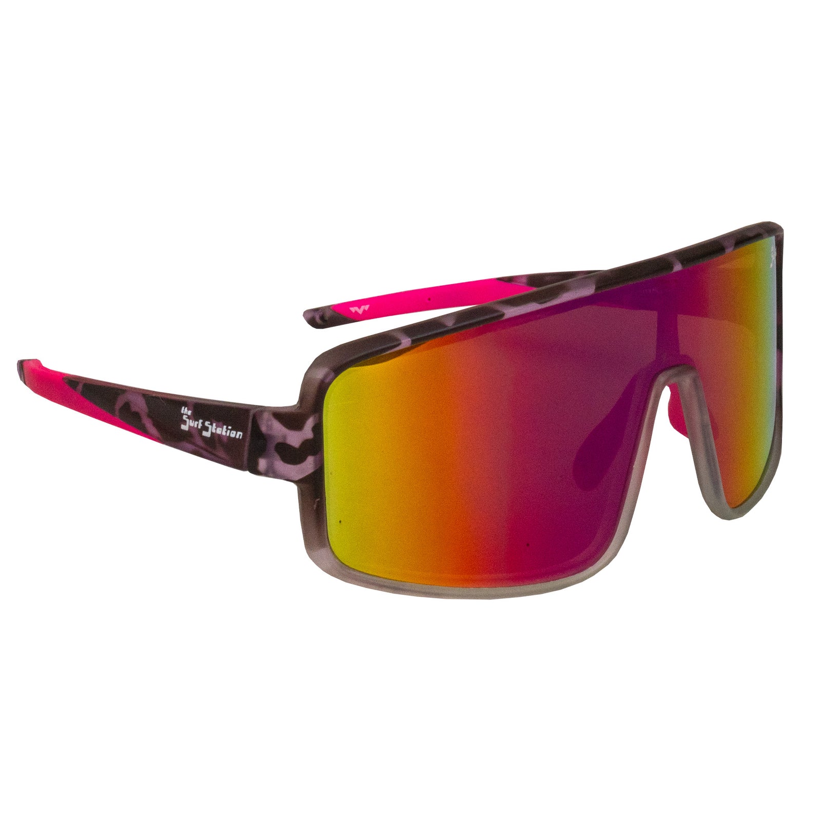Surf Station Speedway Men's Sunglasses - Clear Pink Tiger Polarized