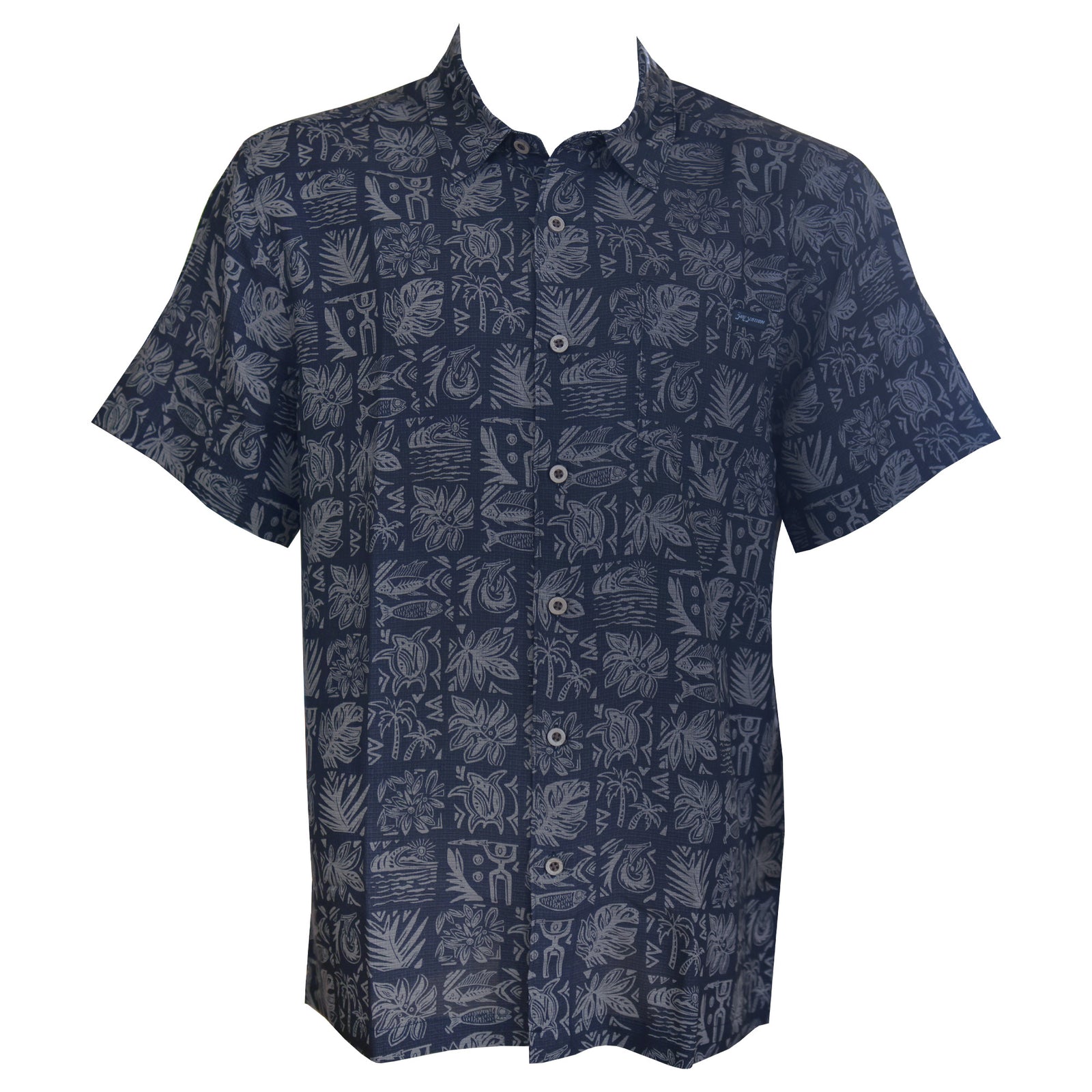Surf Station Puna Men's S/S Dress Shirt - Black