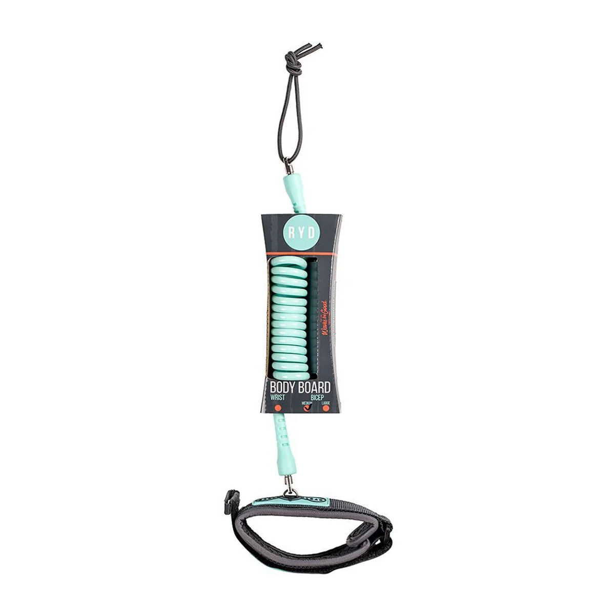 RYD 7mm Bicep Bodyboard Leash - Aqua/Grey