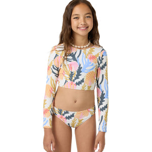 O'Neill Cora Geo Crop Youth Girl's L/S Swim Set - Multi