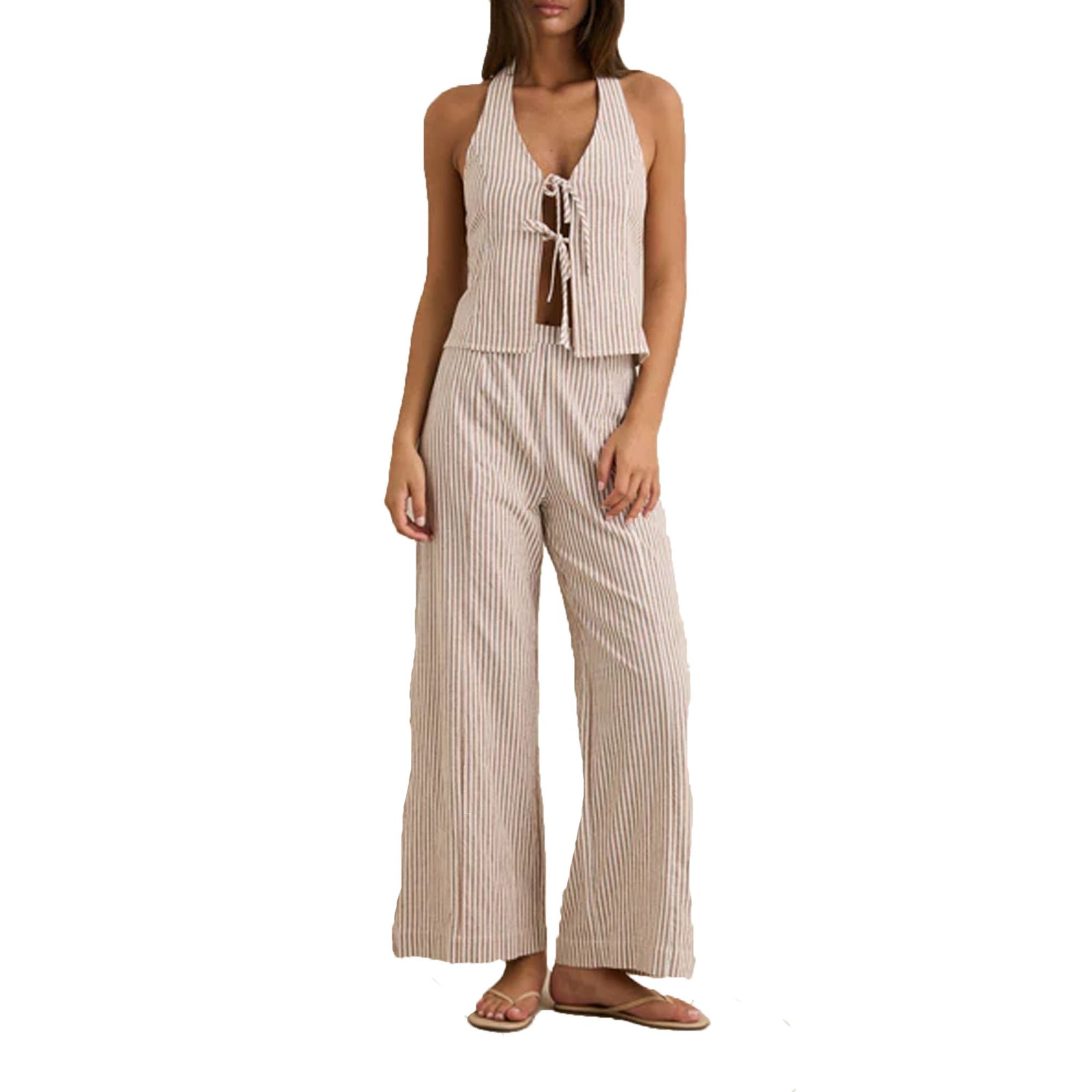 Rhythm Louise Wide Leg Women's Pants - Tan