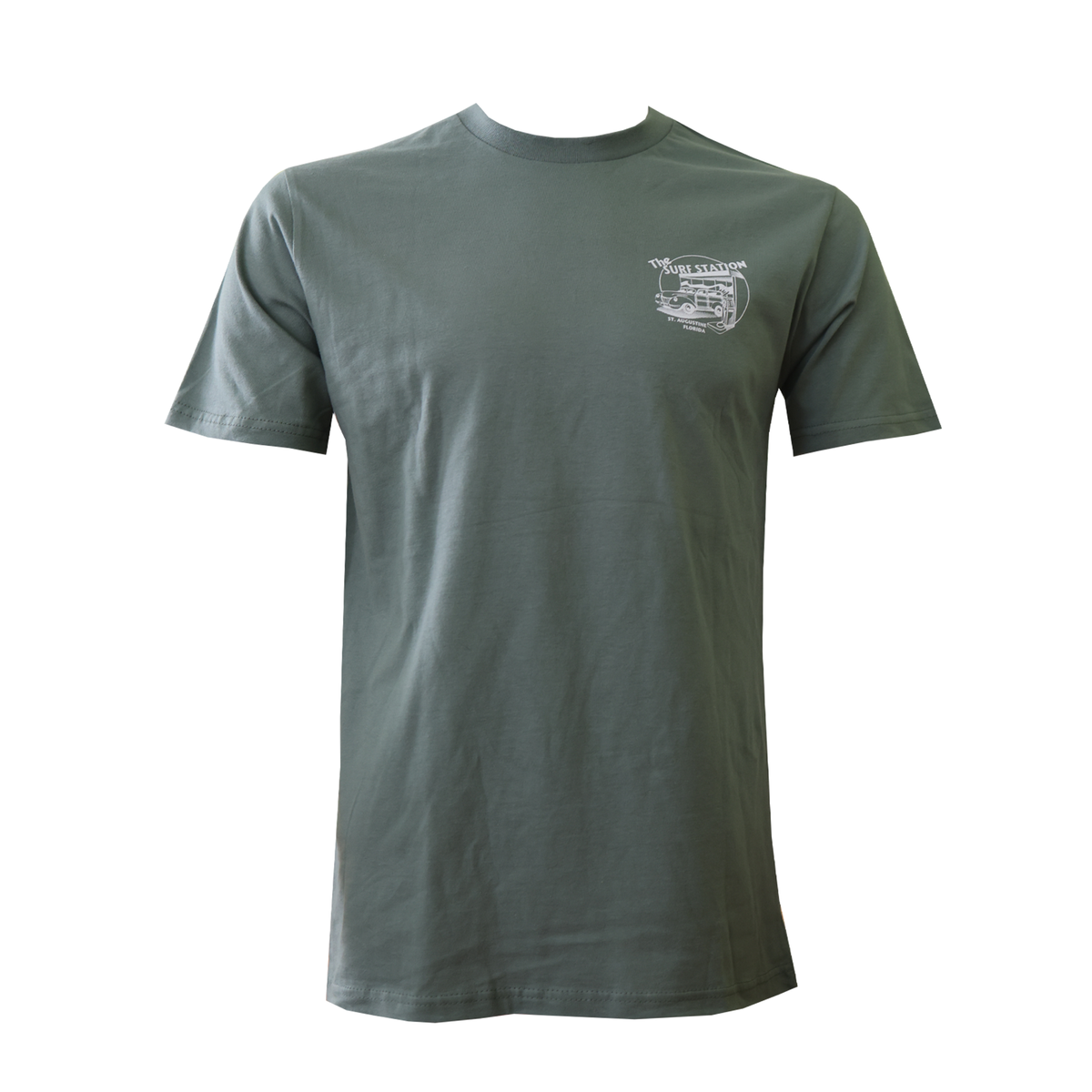 Surf Station Circle Woody Men's S/S T-Shirt - Sage