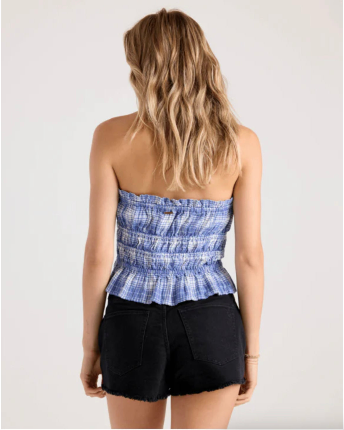 Volcom Coastal Girly Cami Women's Top - Bue Plaid
