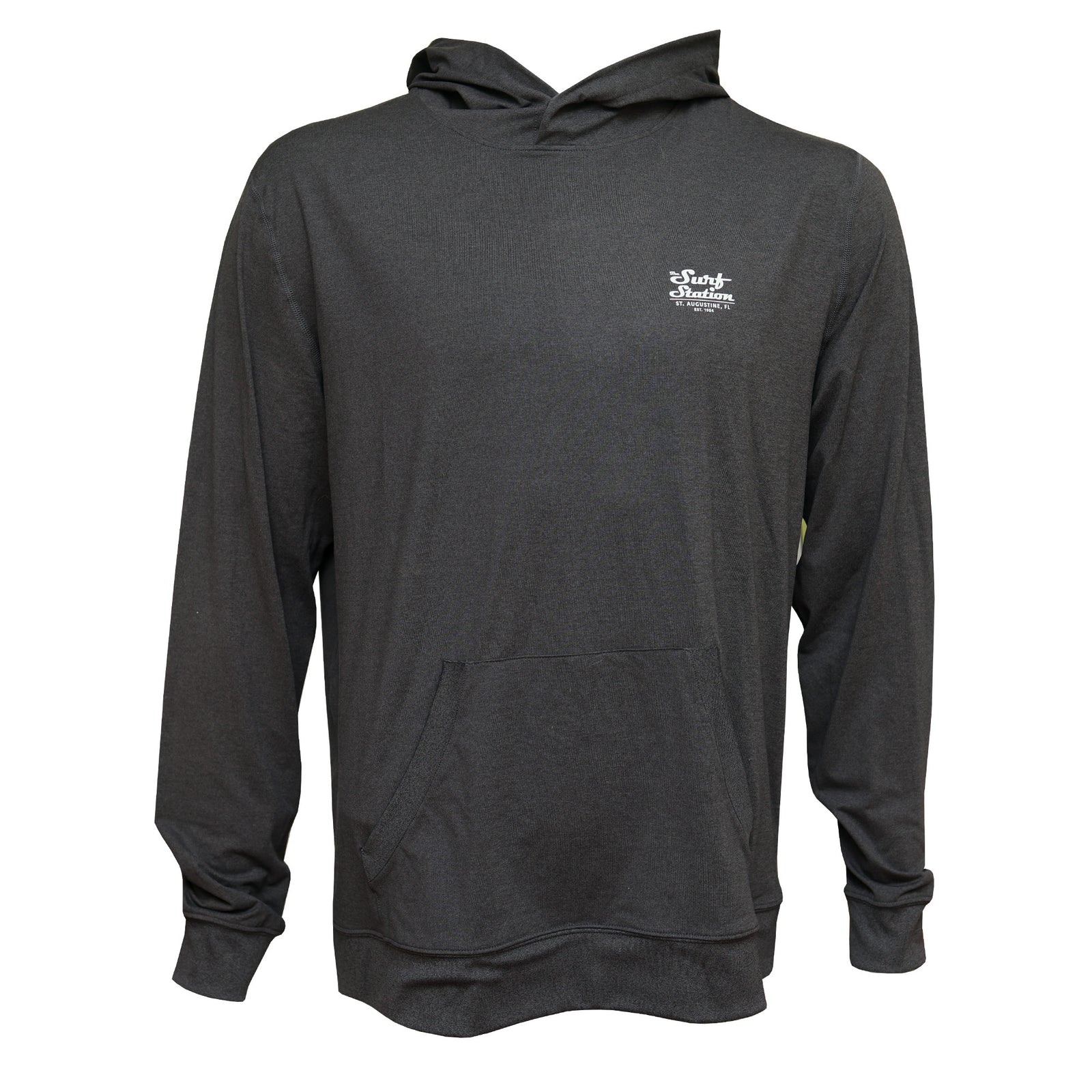 Surf Station Silva Hooded Men's L/S Sun Shirt - Heather Black