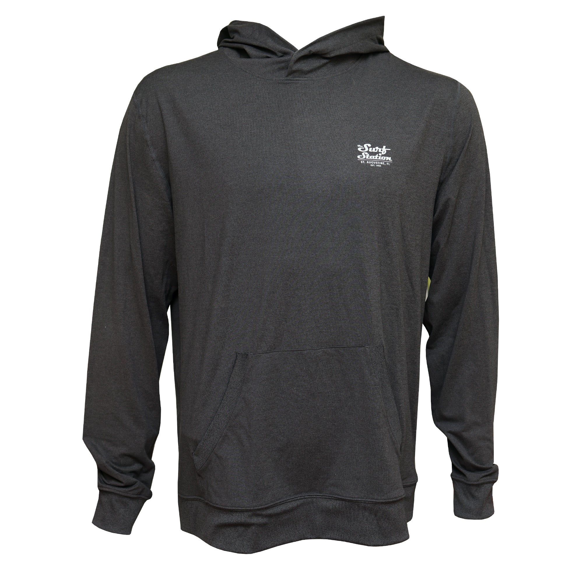 Surf Station Silva Hooded Men's L/S Sun Shirt - Heather Black