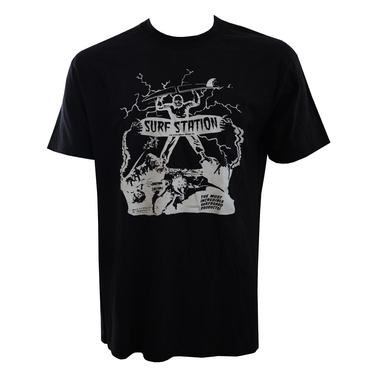 Surf Station Slasher Film Glow In The Dark Men's S/S T-Shirt - Black/White