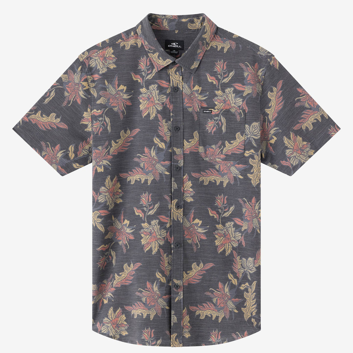 O'Neill UPF Slub Standard Fit Men's S/S Dress Shirt - Black