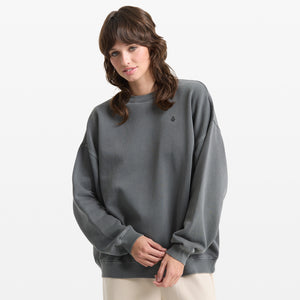 Volcom Stone Soft Crew Women's L/S Sweater - Charcoal