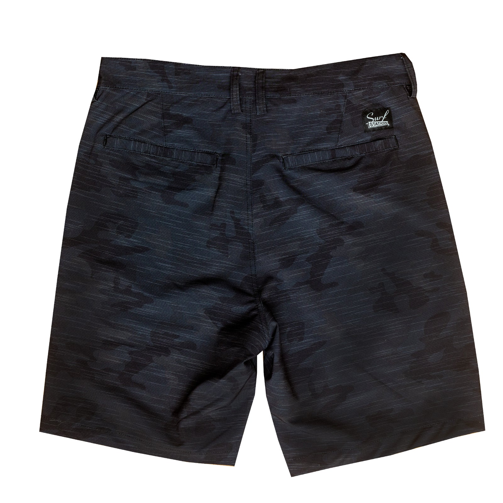 Surf Station The Standard 19" Men's Hybrid Walkshorts - Black Camo