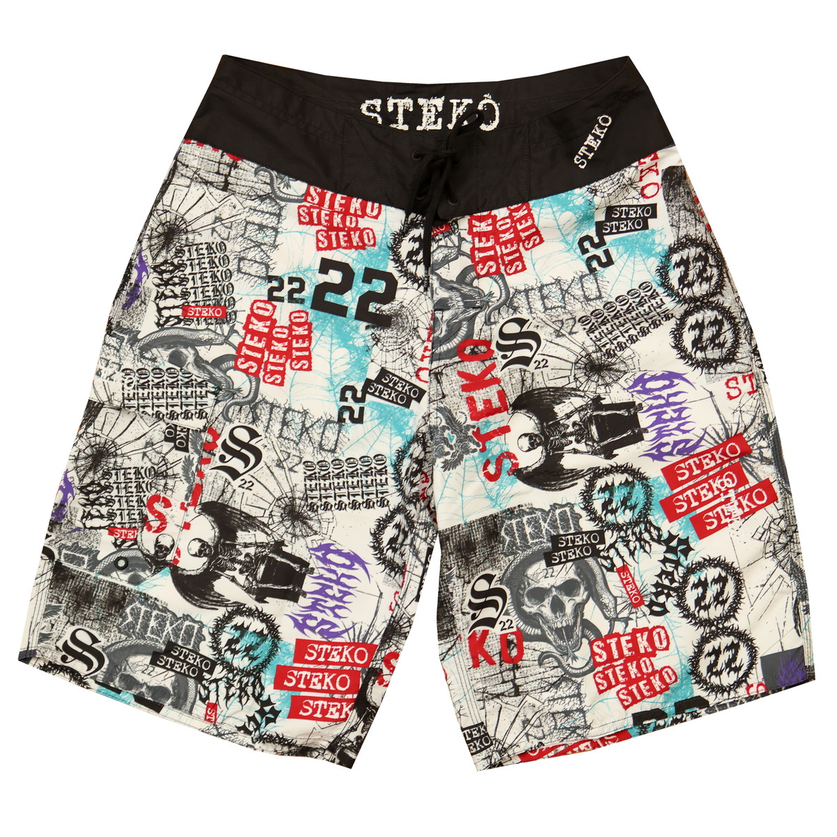Steko Stickers Men's Boardshorts - White