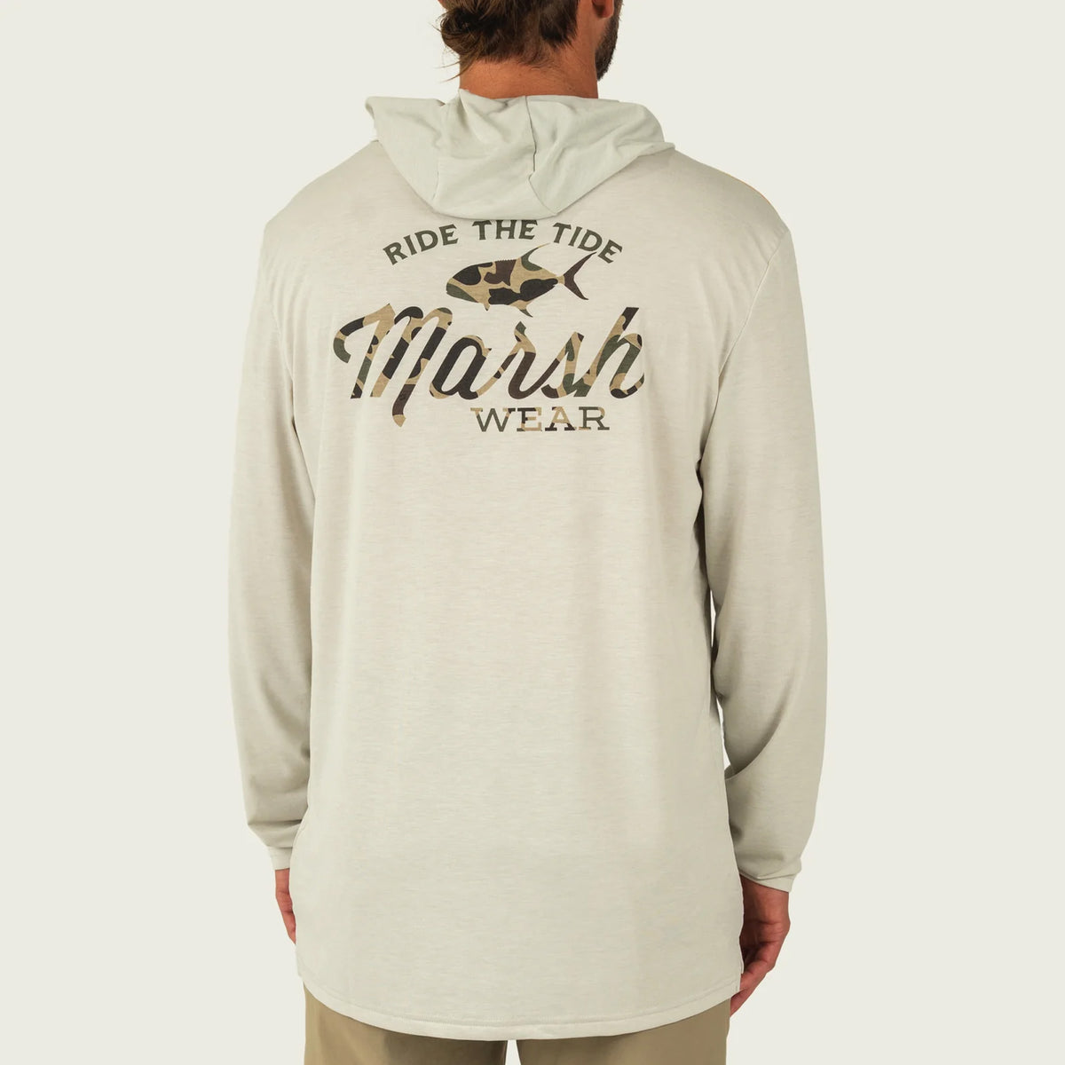 Marsh Wear Buxton Hagood Performance Men's L/S Shirt - Stone Heather